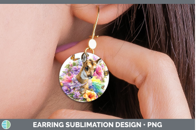 Antelope Round Earrings Safari Rainbow Summer Sublimation Ea