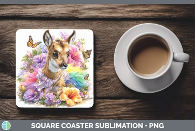 Antelope Square Coaster Safari Rainbow Summer Sublimation Dr