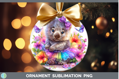 Wombat Ornament Safari Rainbow Summer Sublimation Bauble Des