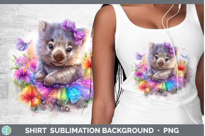 Wombat Shirt Safari Rainbow Summer Sublimation Background De