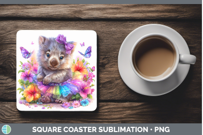Wombat Square Coaster Safari Rainbow Summer Sublimation Drin
