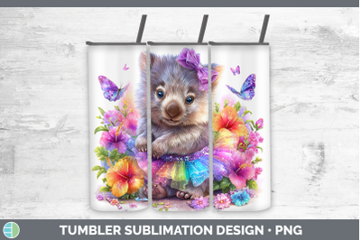 Wombat Tumbler Safari Rainbow Summer Sublimation 20 oz Skinn