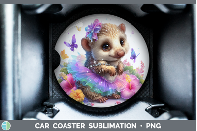 Pangolin Car Coaster Safari Rainbow Summer Sublimation Drink