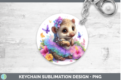 Pangolin Keychain Safari Rainbow Summer Sublimation Keyring