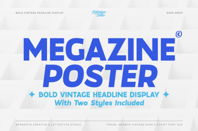 Megazine Poster Bold Vintage Headline Display