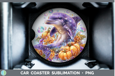 Dolphin Car Coaster Sea Halloween Sublimation Drink Mat Desi