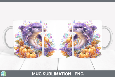Dolphin Mug Wrap Sea Halloween Sublimation Coffee Cup Design