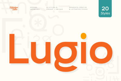 Lugio Sans a Modern &amp; Geometric Sans Serif Family