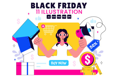 11 Black Friday Sale Event Illustration