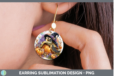 Sea turtle Round Earrings Sea Halloween Sublimation Earrings