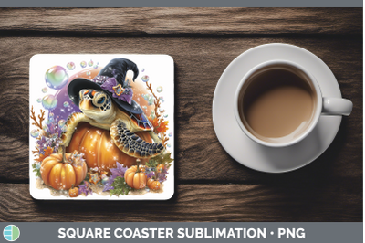 Sea turtle Square Coaster Sea Halloween Sublimation Drink Ma