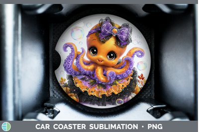 Octopus Car Coaster Sea Halloween Sublimation Drink Mat Desi