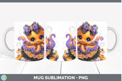 Octopus Mug Wrap Sea Halloween Sublimation Coffee Cup Design