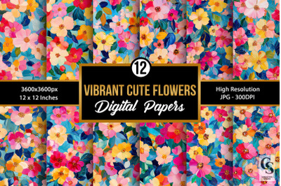 Vibrant Painted Floral Seamless Patterns