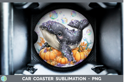 Whale Car Coaster Sea Halloween Sublimation Drink Mat Design