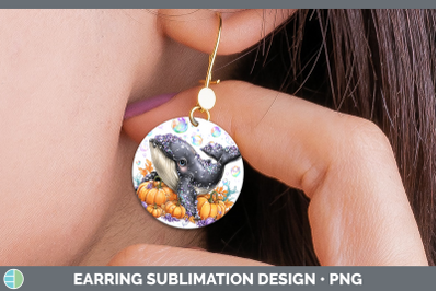 Whale Round Earrings Sea Halloween Sublimation Earrings Desi