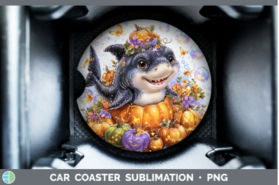 Shark Car Coaster Sea Halloween Sublimation Drink Mat Design
