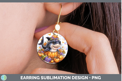 Shark Round Earrings Sea Halloween Sublimation Earrings Desi