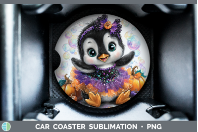 Penguin Car Coaster Sea Halloween Sublimation Drink Mat Desi