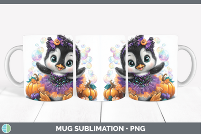 Penguin Mug Wrap Sea Halloween Sublimation Coffee Cup Design