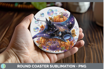 Manta Ray Round Coaster Sea Halloween Sublimation Coaster De