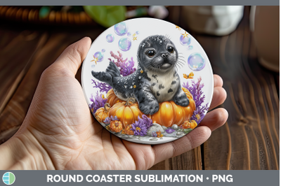 Seal Round Coaster Sea Halloween Sublimation Coaster Designs