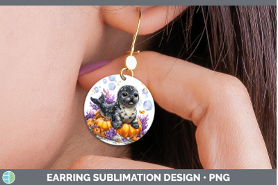 Seal Round Earrings Sea Halloween Sublimation Earrings Desig