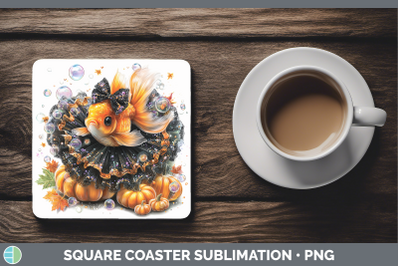 Fish Square Coaster Sea Halloween Sublimation Drink Mat Desi