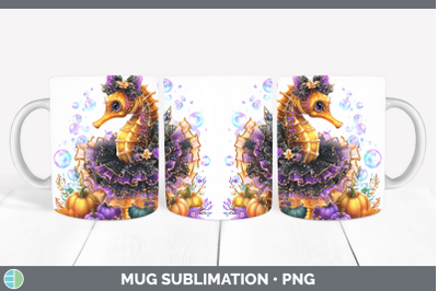 Seahorse Mug Wrap Sea Halloween Sublimation Coffee Cup Desig