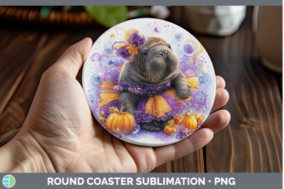 Walrus Round Coaster Sea Halloween Sublimation Coaster Desig