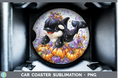 Orca Car Coaster Sea Halloween Sublimation Drink Mat Designs