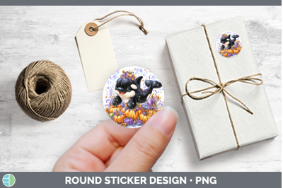 Sea Halloween Orca Stickers | Round Labels Designs