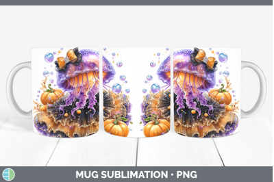 Jellyfish Mug Wrap Sea Halloween Sublimation Coffee Cup Desi