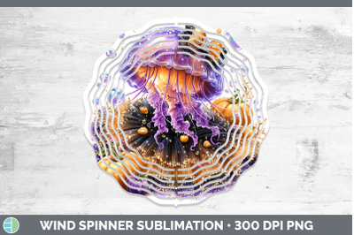 Jellyfish Wind Spinner Sea Halloween Sublimation Spinner Des