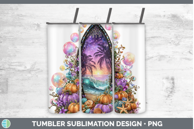 Surfboard Tumbler Sea Halloween Sublimation 20 oz Skinny Tum