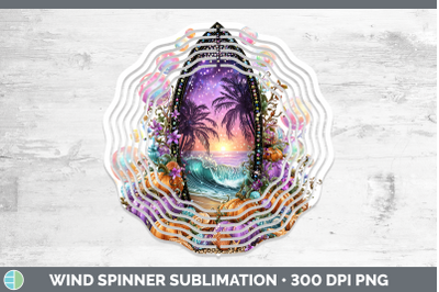 Surfboard Wind Spinner Sea Halloween Sublimation Spinner Des