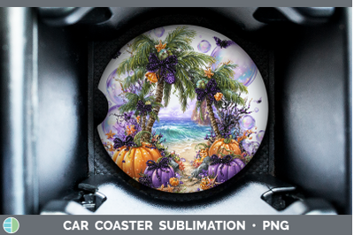 Beach Car Coaster Sea Halloween Sublimation Drink Mat Design