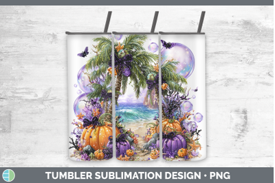 Beach Tumbler Sea Halloween Sublimation 20 oz Skinny Tumbler