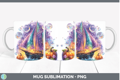 Sailboat Mug Wrap Sea Halloween Sublimation Coffee Cup Desig