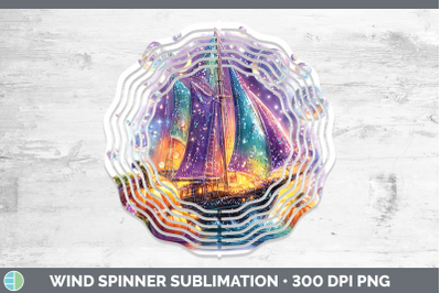 Sailboat Wind Spinner Sea Halloween Sublimation Spinner Desi