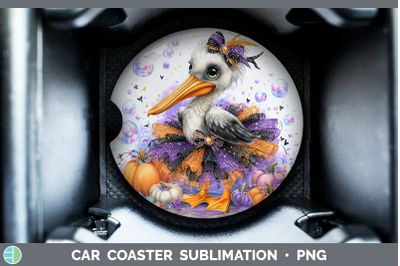 Pelican Car Coaster Sea Halloween Sublimation Drink Mat Desi