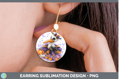Pelican Round Earrings Sea Halloween Sublimation Earrings De
