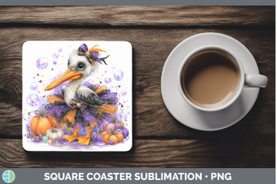 Pelican Square Coaster Sea Halloween Sublimation Drink Mat D