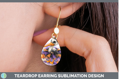 Pelican Teardrop Earrings Sea Halloween Sublimation Earrings