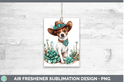 -01 Fox Terrier Air Freshener Western Cowboy Dogs Sublimatio