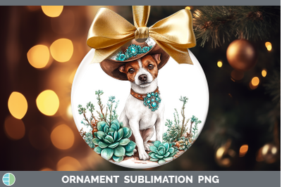 -01 Fox Terrier Ornament Western Cowboy Dogs Sublimation Bau