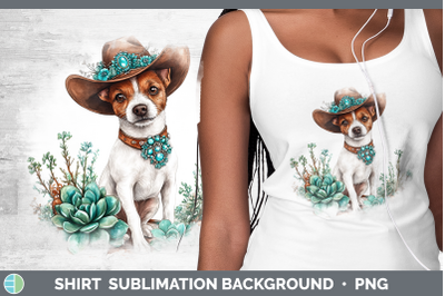 -01 Fox Terrier Shirt Western Cowboy Dogs Sublimation Backgr