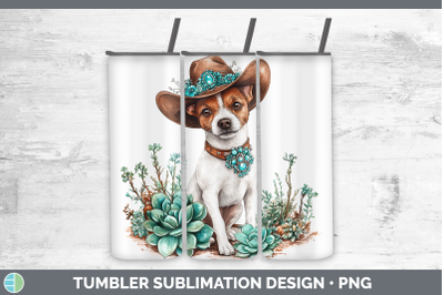 -01 Fox Terrier Tumbler Western Cowboy Dogs Sublimation 20 o