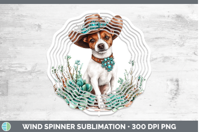 -01 Fox Terrier Wind Spinner Western Cowboy Dogs Sublimation