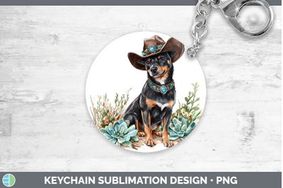 -02 Australian Kelpie Keychain Western Cowboy Dogs Sublimati